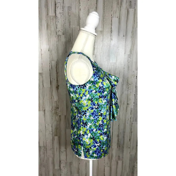Lilly Pulitzer Women's Silk Floral Tank Top Blue/Green‎ Size 0 Sleeveless Casual - Picture 3 of 4